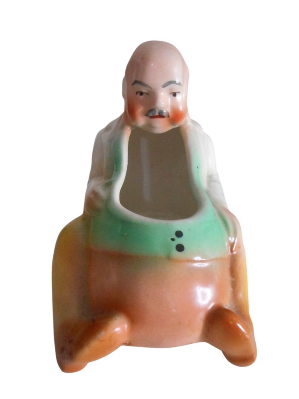 Vintage Czech Pottery Fat Man Pipe Holder Ashtray Planter Czechoslovakia
